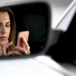 woman sitting in a car