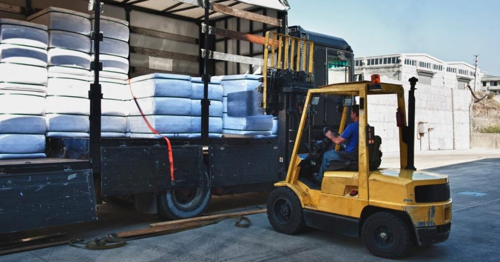 forklift lifting sack