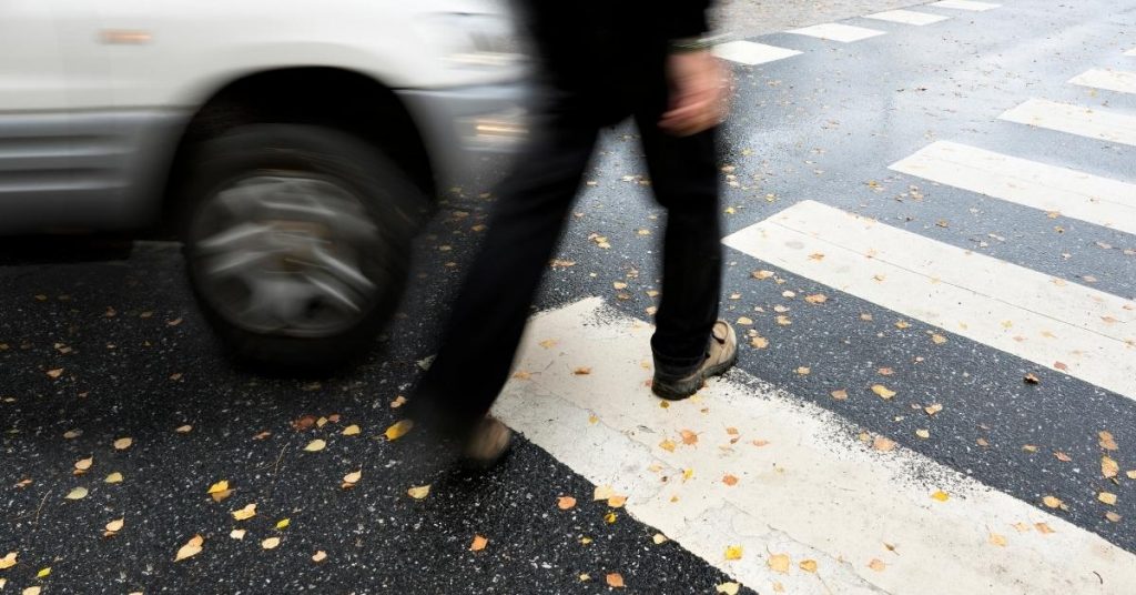 crash on a pedestrian cross