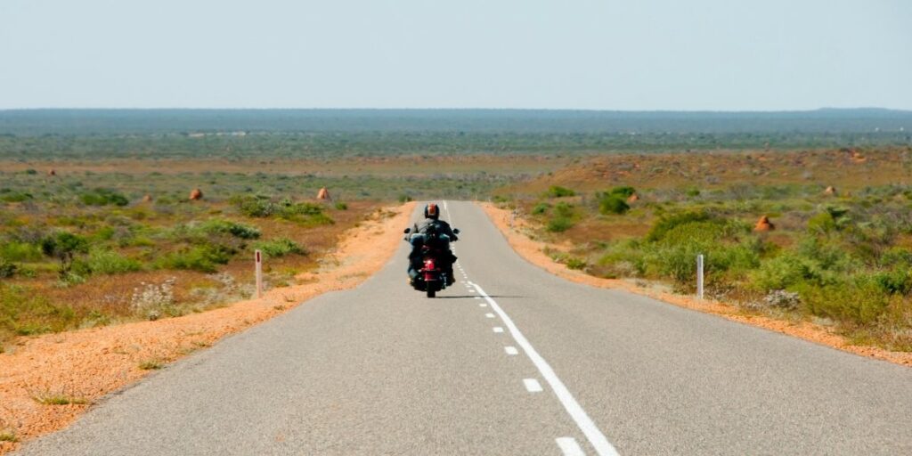 rural area motorcycle riding