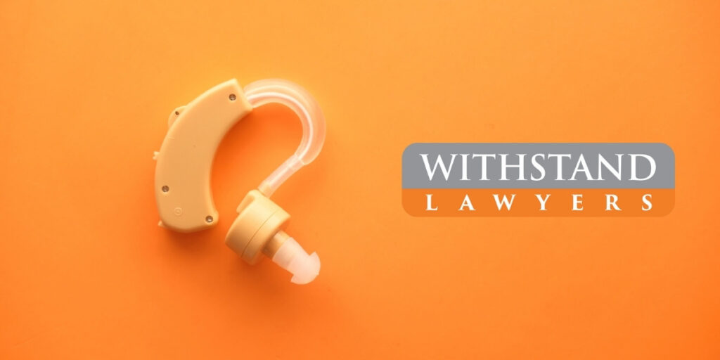 withstand lawyers hearing aid orange