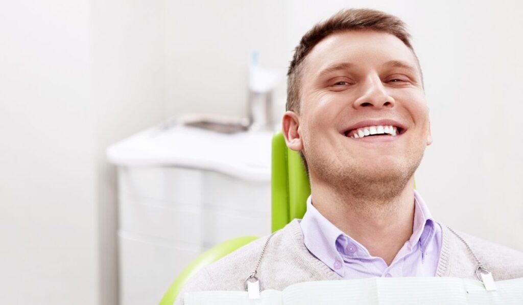 medical clinic smiling male patient