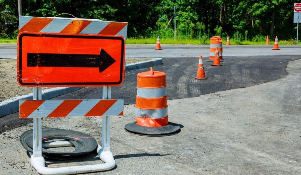 orange under construction sign