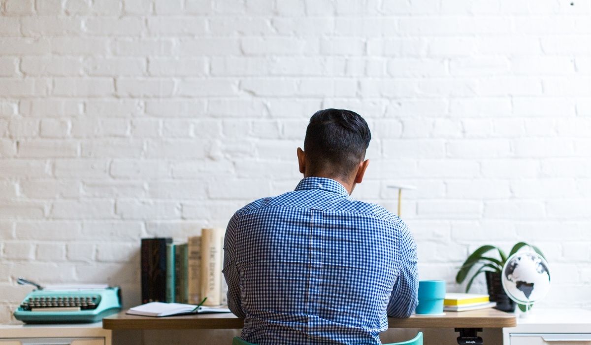 male worker working alone