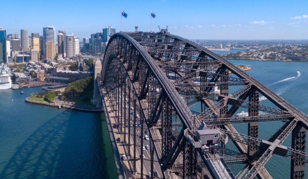 harbour bridge road cars in australia