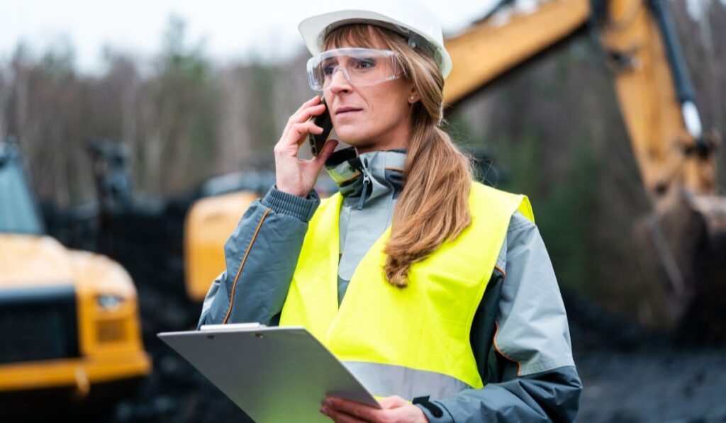 female worker phone