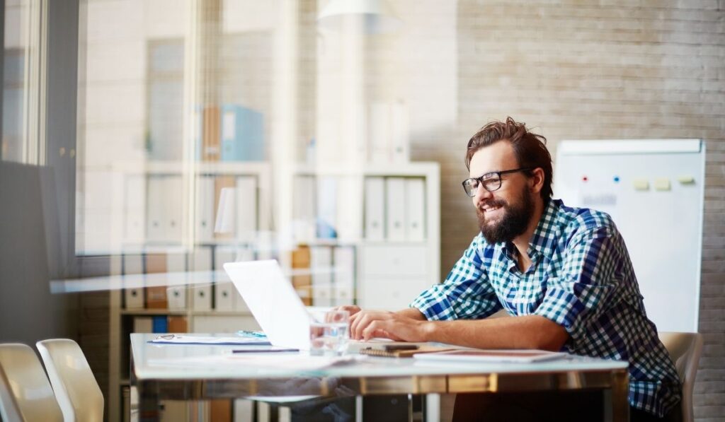 man working at the office