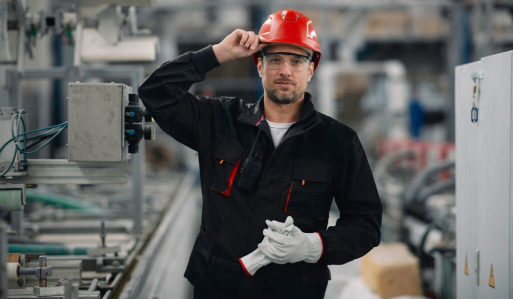 male worker with helmet