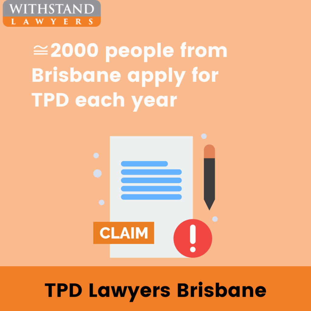 Image shows annually TPD claims in Brisbane and how our TPD lawyers in Brisbane can help people.
