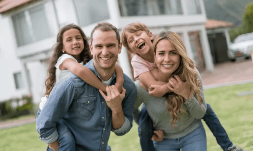 happy family with compensation claim after a car accident